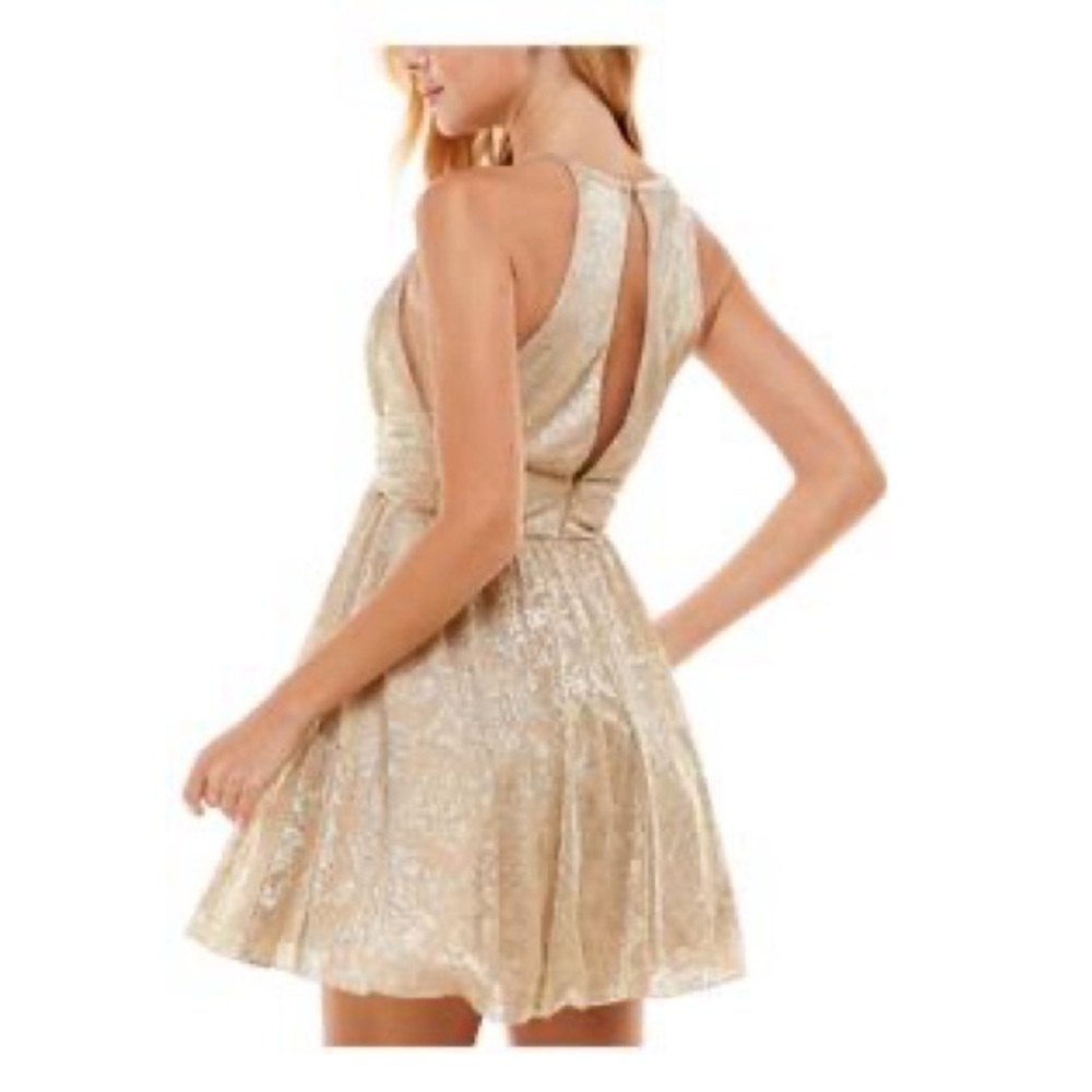 City Studio Gold Backless Dress